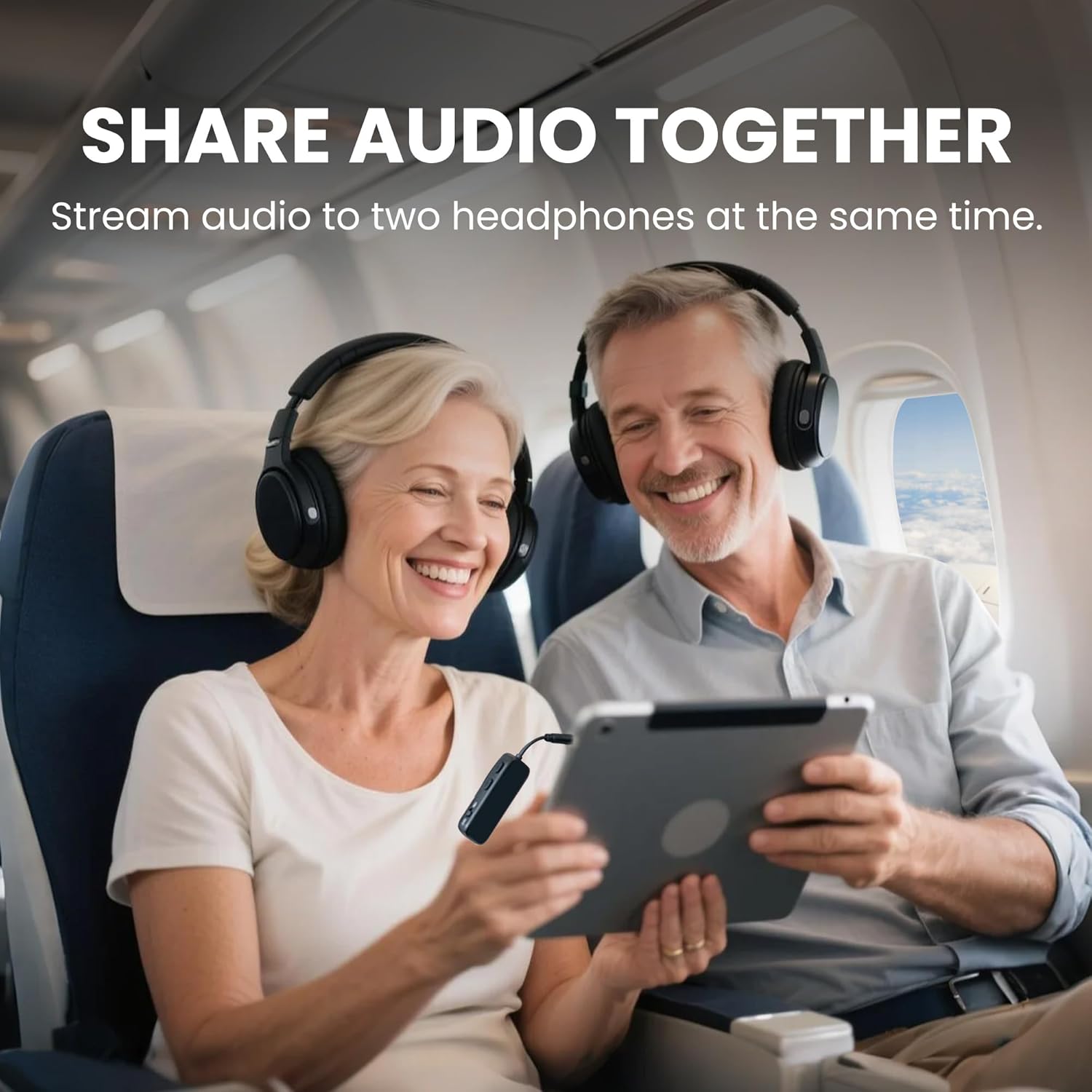 Wireless headphone flight adapter for airplane entertainment