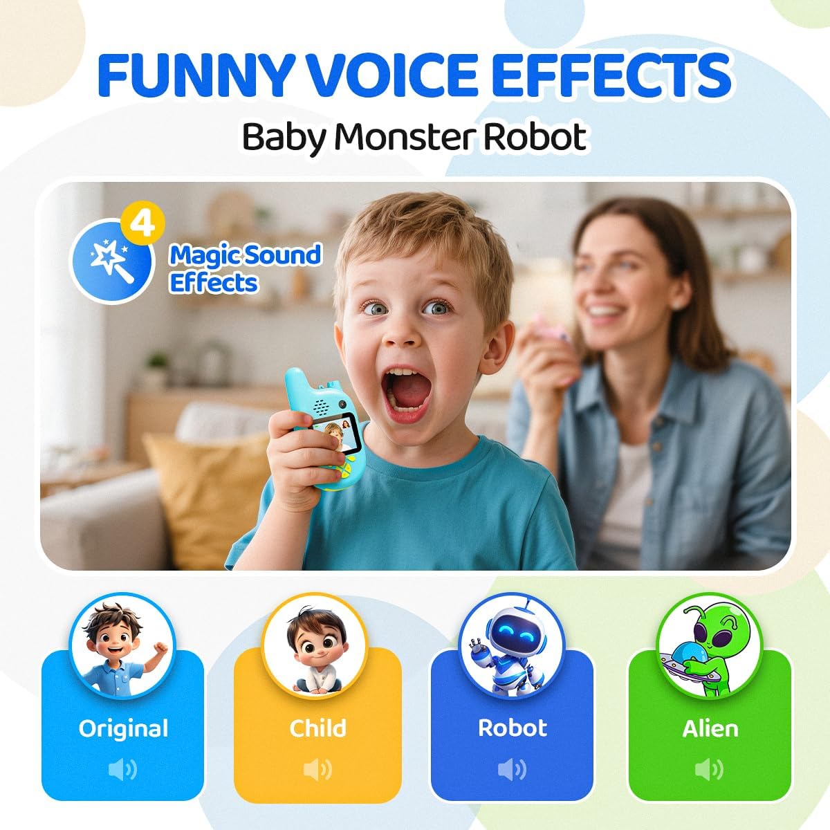 Wireless kids walkie talkie two-way radio