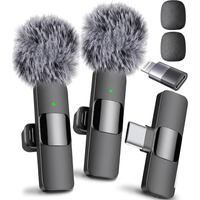 Wireless lavalier microphone 2 pack for video recording