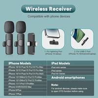 wireless microphone connected to smartphone for audio video recording