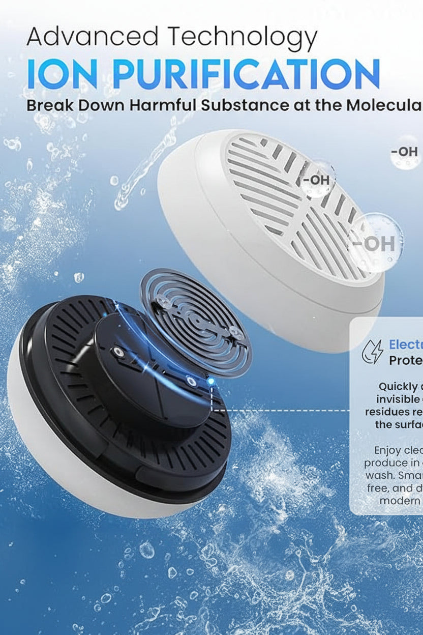 Wireless produce washing tool for fruits vegetables and rice