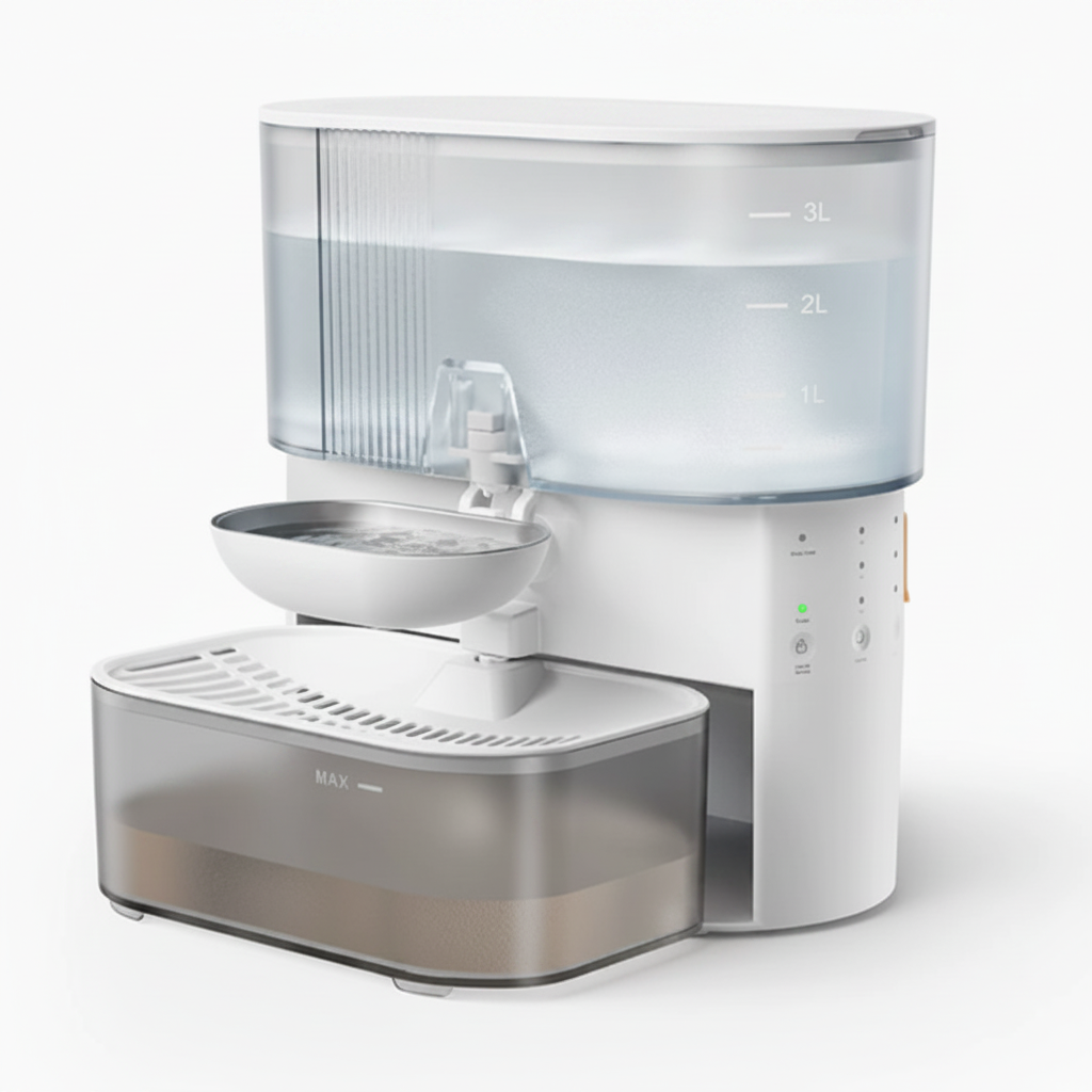 Wireless Stainless Steel Cat Bowl Water Fountain for Pets