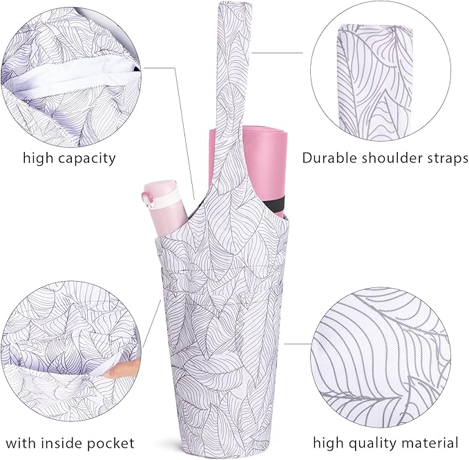 Women's yoga bag with shoulder strap for easy carrying to gym or class