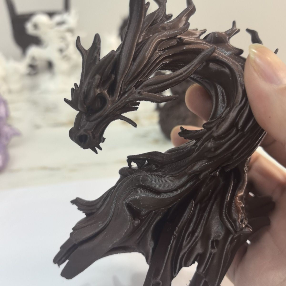 Wood Style Dragon Ornament for Aquarium and Garden Displays