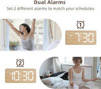 Wooden alarm clock with adjustable volume control for daily use