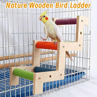 Wooden Bird Chew Ladder – Safe Natural Toy for Parrots and Small Birds