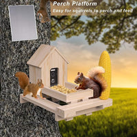 Wooden Bird Feeding Station For Outdoor Areas