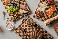Wooden cutting board used for everyday meal preparation