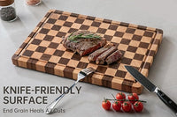 Wooden kitchen board with built-in carrying handles