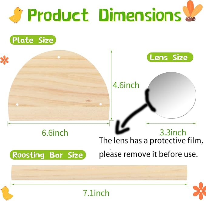 Wooden cage perch for small birds setup