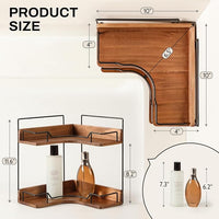 Wooden countertop storage organizer with two open shelf levels