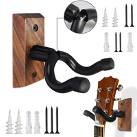 wooden guitar wall holder with secure hook design for safe instrument storage