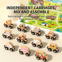wooden magnetic tractor train set for toddlers