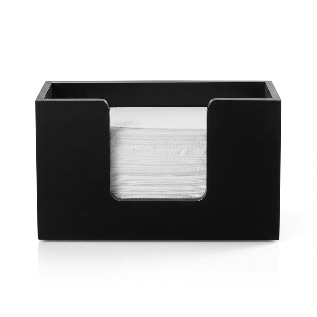 Wooden paper towel dispenser for bathroom and kitchen countertops