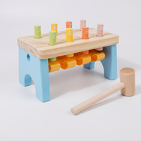 Wooden pounding bench toy for toddlers hammer toy for kids learning