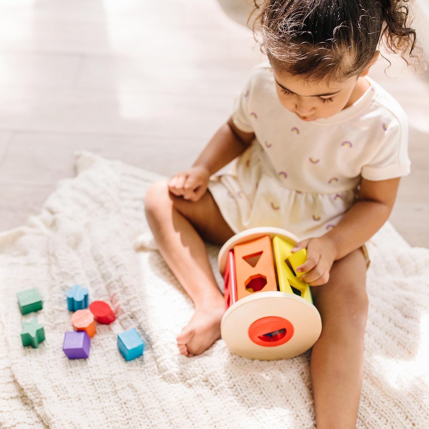 Wooden shape sorter toy gift for toddlers learning toy for 1-3 year old kids