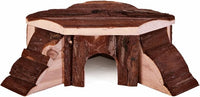 Wooden small animal house for hamsters, guinea pigs, rabbits, and other small pets, suitable for indoor cage placement.