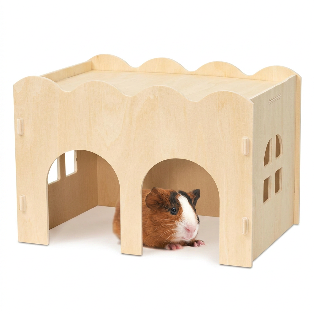 Wooden small pet hideout house for guinea pigs and hamsters