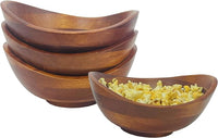 Wooden bowls for serving snacks chips and side dishes