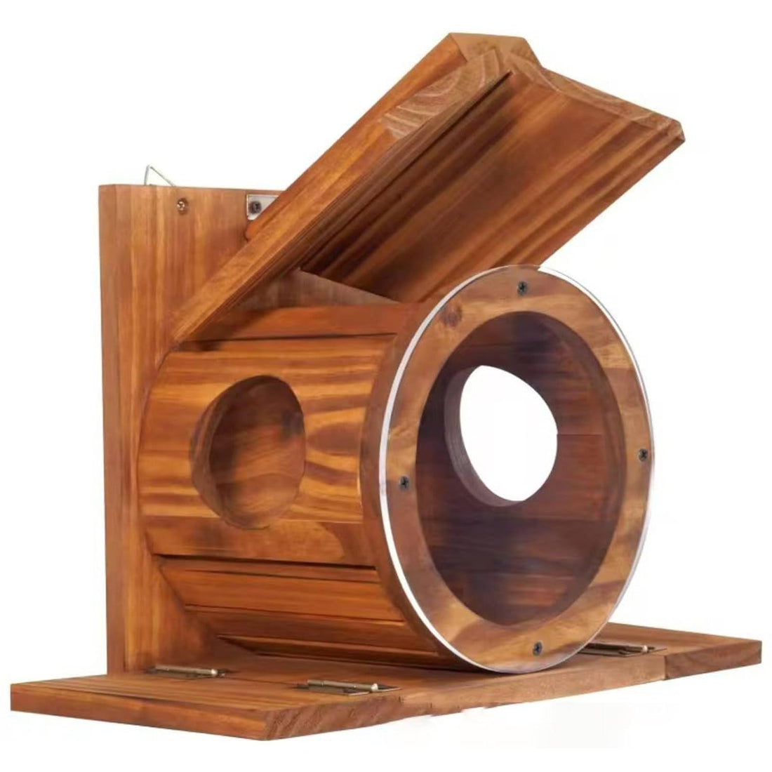Wooden Squirrel Feeder With Wall Mounted Design