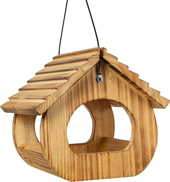 Wooden Sunflower Bird Feeder for Outdoor Garden and Backyard