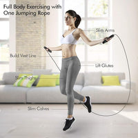 Workout jump rope with foam handles for enhanced grip and comfort