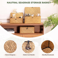 Woven basket set of 3 for household storage and decoration