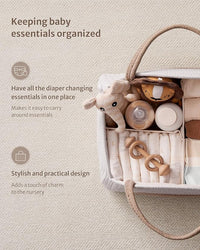 Woven cotton rope diaper caddy basket for nursery storage