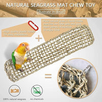 Woven net texture detail of seagrass bird mat