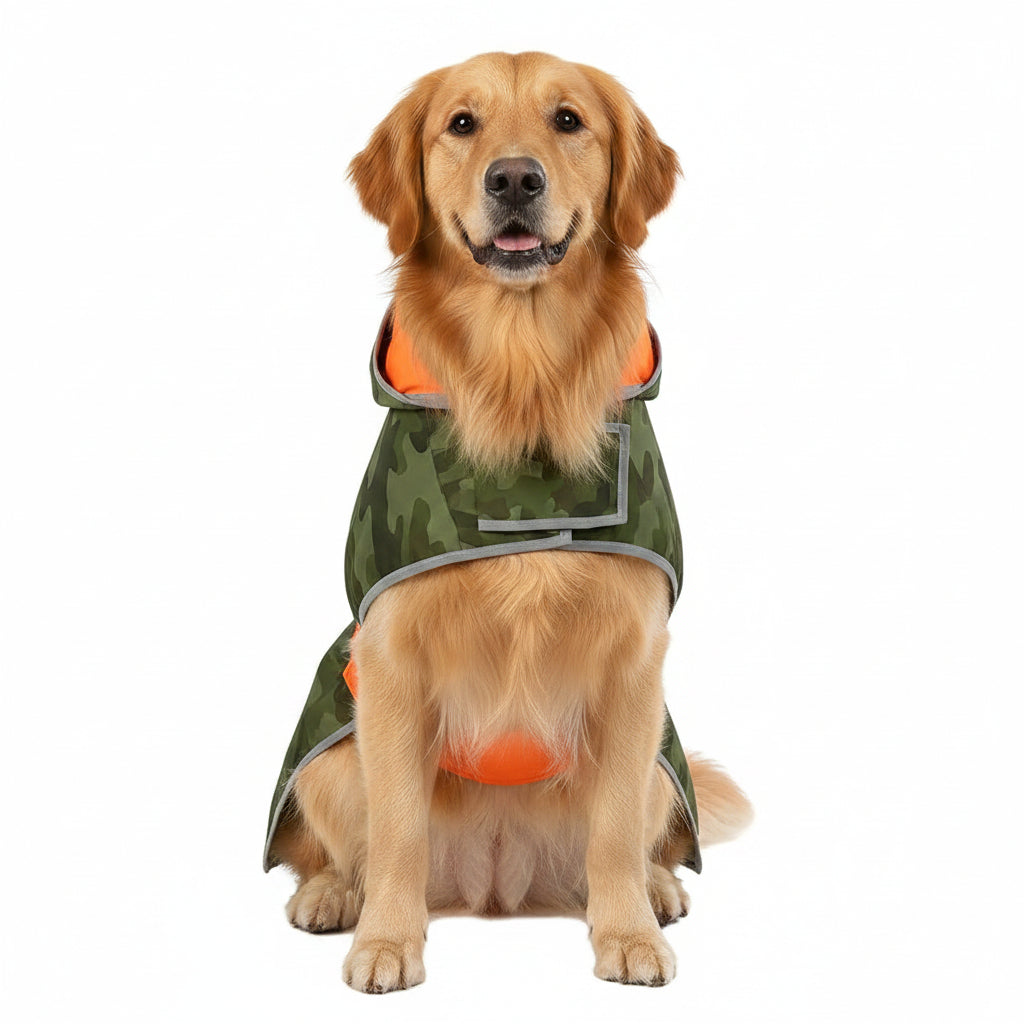 XL Dog Raincoat with Adjustable Fastening and Poncho Design