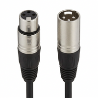 XLR male to female microphone cable in use in a recording studio, connecting microphone to audio equipment