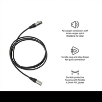 Close-up of XLR male and female connectors for high-quality audio transmission with secure connection