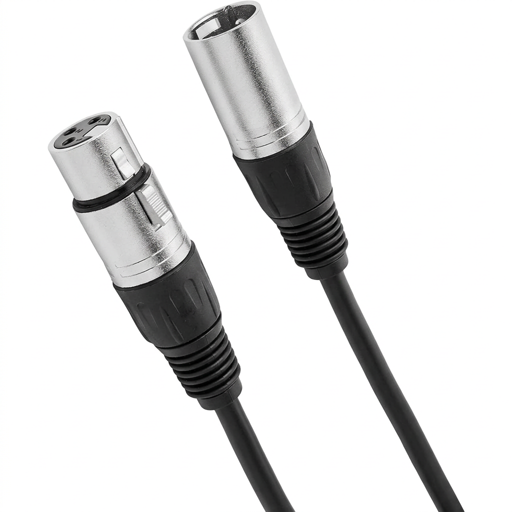 XLR male to female microphone cable, 6-foot length with low noise shielding and all-copper conductors