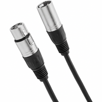 XLR male to female microphone cable, 6-foot length with low noise shielding and all-copper conductors