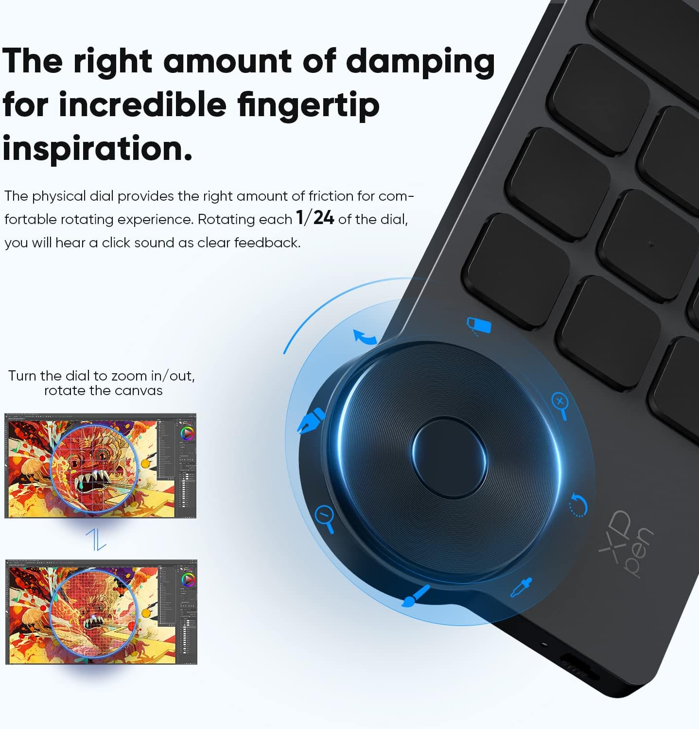 Compact and lightweight XPPen ACK05 shortcut remote design