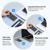 Artist using XPPen ACK05 remote with drawing tablet for digital art