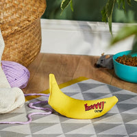 Yellow Banana Cat Toy Filled with Catnip, Perfect for Interactive Play