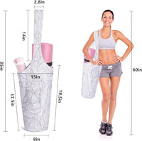Yoga mat carrier bag with zipper storage for accessories and personal items