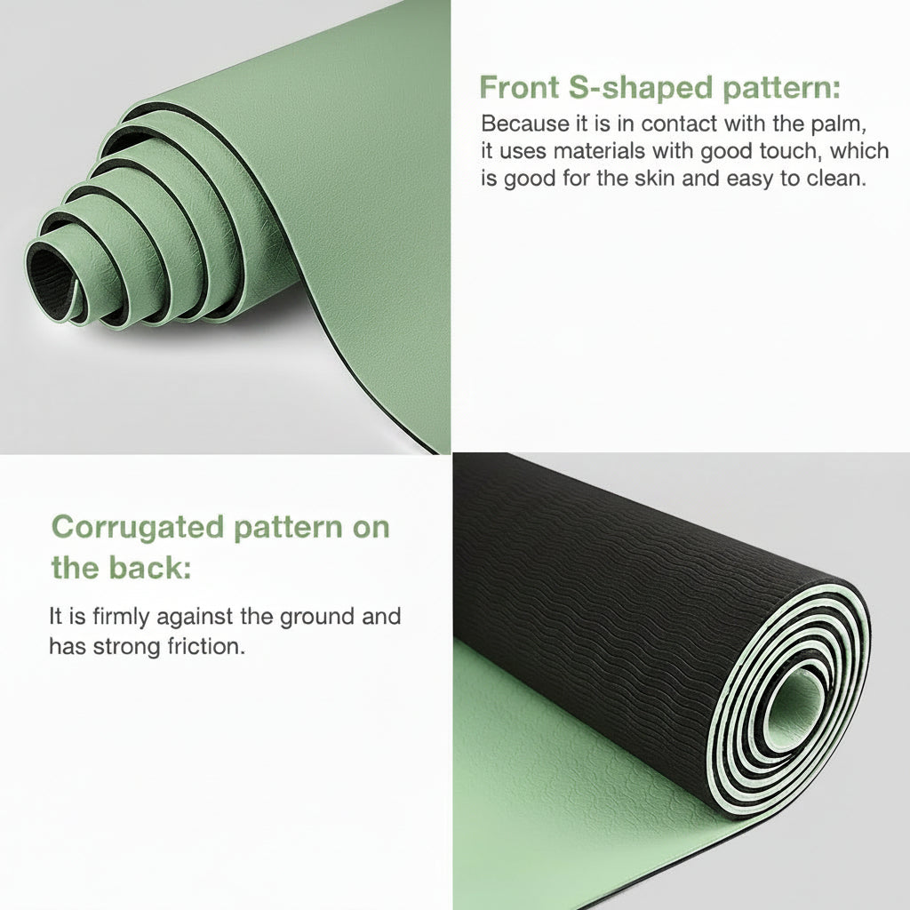 Front view of lightweight yoga exercise mat