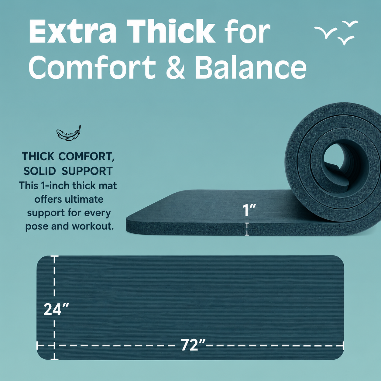 Extra-thick yoga mat suitable for men and women