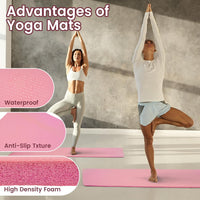 Side view showing the half-inch thickness of the yoga mat
