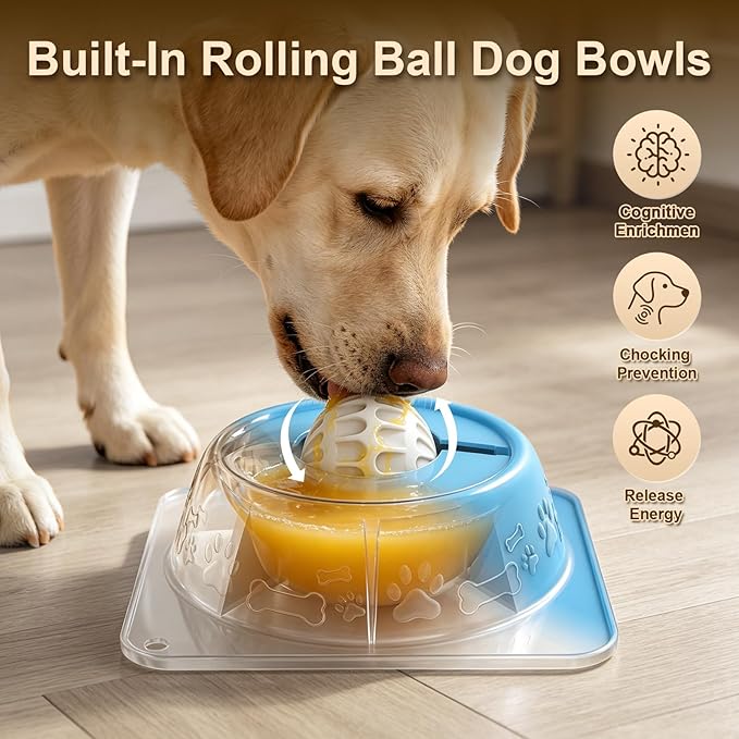 slow feeder bowl for bone broth, yogurt, and liquid treats