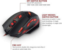 Ergonomic design of Zelotes wired gaming mouse for comfortable grip