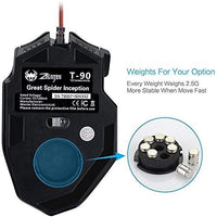 Zelotes gaming mouse side view showing programmable buttons