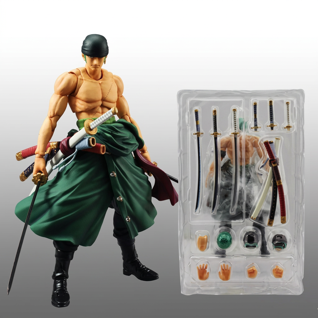 Zoro Model with Swords – 6-Inch Three Swords Style Movable Figure for Collectors